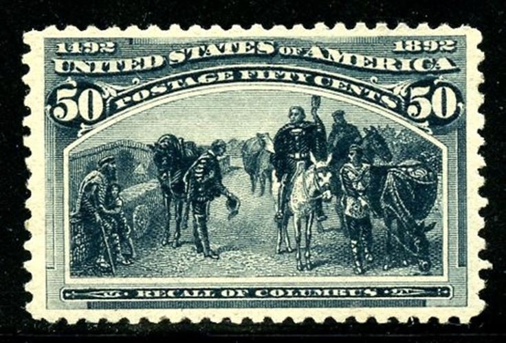 U.S. Scott 240 50 Cent Columbian VF LH w/Cert.