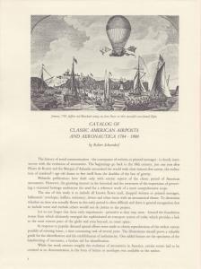 Catalog of Classic American Airposts & Aeronautica 1784-1900, by Schoendorf, New