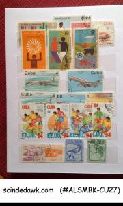 COLOURFUL COLLECTION OF CUBA STAMPS IN SMALL STOCK BOOK - 360 USED STAMPS