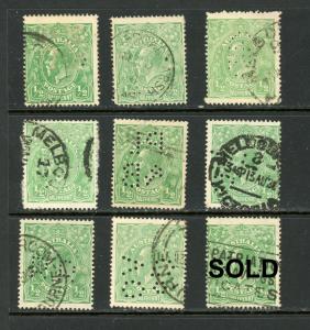 Australia 19 Used (With Perfins) (You Pick)