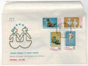 Turkey 1983 FDC Stamps Scott 2254-2257 Art Archeology Antiquity Ducks Sculpture