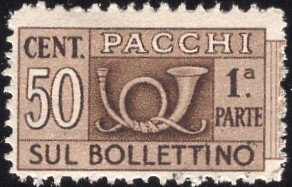 Italy Q62a - Used - 50c Post Horn (wmk: 277)  (1947)