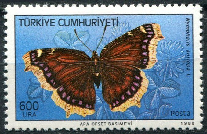 Turkey Sc#2424 MNH, 600L multi, Butterflies, 1988 (1988)