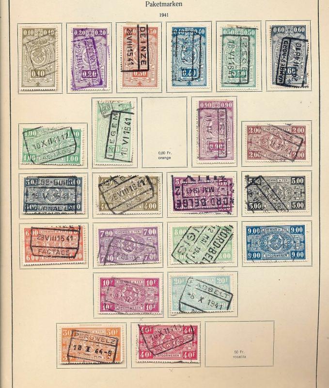 BELGIUM 1940s/60s Railway Trains Dues M&U Collection(Appx 100+Items) (Ref DD627