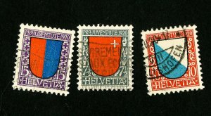 Switzerland Stamps # B15-17 VF Used Scott Value $60.50