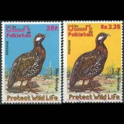 PAKISTAN 1975 - Scott# 387-8 Birds-Partridge Set of 2 NH