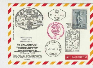 Austria 1968 Multi Slogan Cancels Balloon Post Stationary Stamps Card Ref 27531