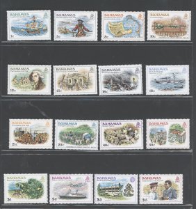 1980 BAHAMAS, Yvert and Tellier Catalog #452-67 - Ordinary Series, 16 Value Seri