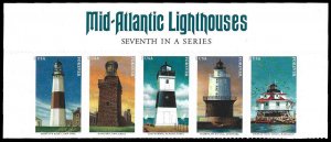 PCBstamps US #5621/5625a Strip $2.75(5x{55c}) Mid-Atlantic Lighthouses, MNH, (7)