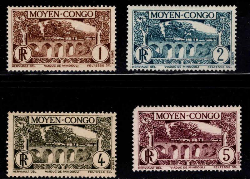 Moyen Middle Congo Scott 65-68 MH* stamps