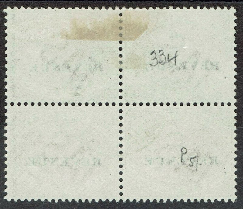 TASMANIA 1900 REVENUE OVERPRINTED 3D BLOCK USED LAST DAY OF POSTAL VALIDITY