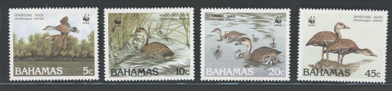 1988 BAHAMAS, Yvert and Tellier Catalog #659-62 - Goose Protection - WWF, 4 Valu