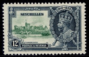 SEYCHELLES GV SG129b, 12c green & indigo NH MINT. Cat £425 SHORT EXTRA FLAGSTAFF