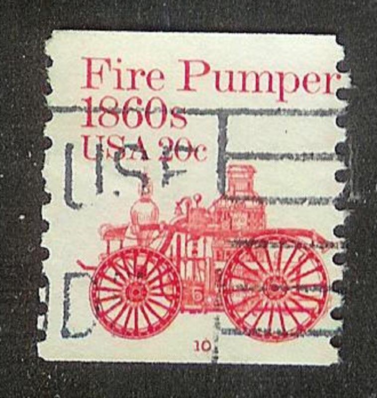 US #1908 Fire Pumper Used PNC Single plate #10