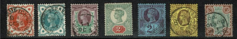 GB 1887-1892 Jubilee issue. Basic set of 14 values Fine to Very Fine Used.