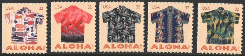 SC#4592-96 32¢ Aloha Shirts Set of Five (2012) SA