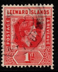 LEEWARD ISLANDS SG98 1938 1d SCARLET DIE A FINE USED