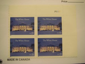 Scott 3445, 33c White House, PB4 #P1111 UR, MNH Commemorative Beauty