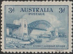 Australia #131 1932 3d Blue Sydney Harbour Bridge UNUSED-VF-OG-H