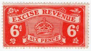 (I.B) Excise Revenue : 6d Vermillion (1916)