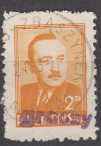 Poland 1950 Groszy overprint on Scott #436 Used