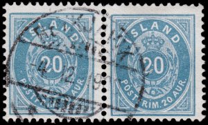 Iceland Scott 28 Horz. Pair (1898) Used VF, CV $80.00  C