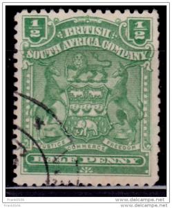 Rhodesia 1898-1908, Coat of Arms, 1/2p, Scott# 59, used