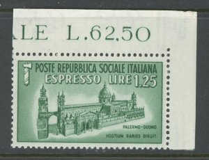 Italy 1944 Social Republic 1.25 Lire Express Issue Scott E3 MNH F353