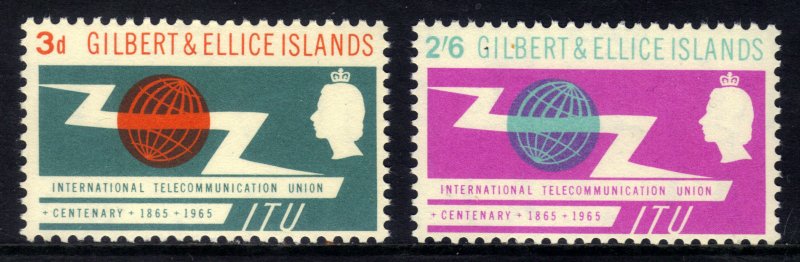 Gilbert & Ellice 1965 QE2 Set Intl Telecom Union Umm SG 87 - 88 ( H653 )