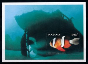 [78241] Tanzania 1998 Marine life Clownfish anemone fish Souvenir Sheet MNH