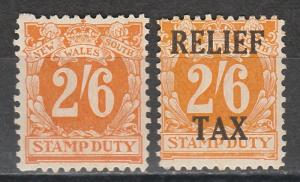 NEW SOUTH WALES 1929 STAMP DUTY & RELIEF TAX 2/6