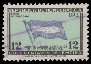 HONDURAS 1957 AIRMAIL STAMP. SCOTT: C274 USED. # 2