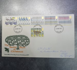 GB  Stamps  FDC  Christmas   1977  ~~L@@K~~