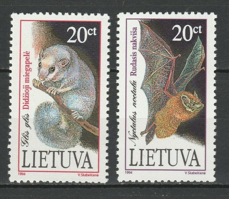 Lithuania 1994 Fauna Animals Bats 2 MNH stamps 