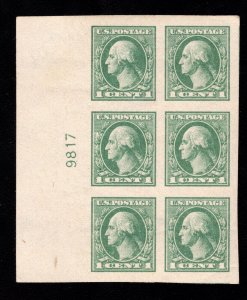 MOMEN: US STAMPS #531 PLATE BLOCK OF 6 MINT OG NH GEM LOT #89298