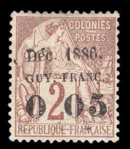 MOMEN: FRENCH COLONIES GUIANA SC #2a MINT OG H SIGNED BRUN MIRO ENZO LOT #66107