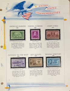 US Commemorative Year Set 1950-1960, 31 White Ace Pages 147  hinged  & NH stamps