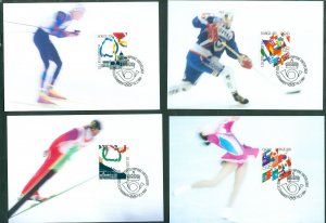 Norway. 1994 Maximum Card. Set (6) Winter Olympic Games . Scott# 1063-1058.