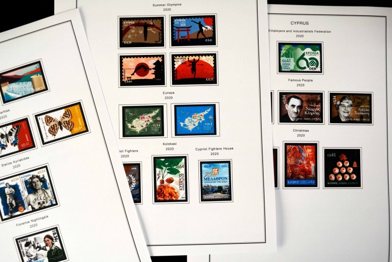 COLOR PRINTED GREEK CYPRUS 2011-2020 STAMP ALBUM PAGES (41 illustr. pages)