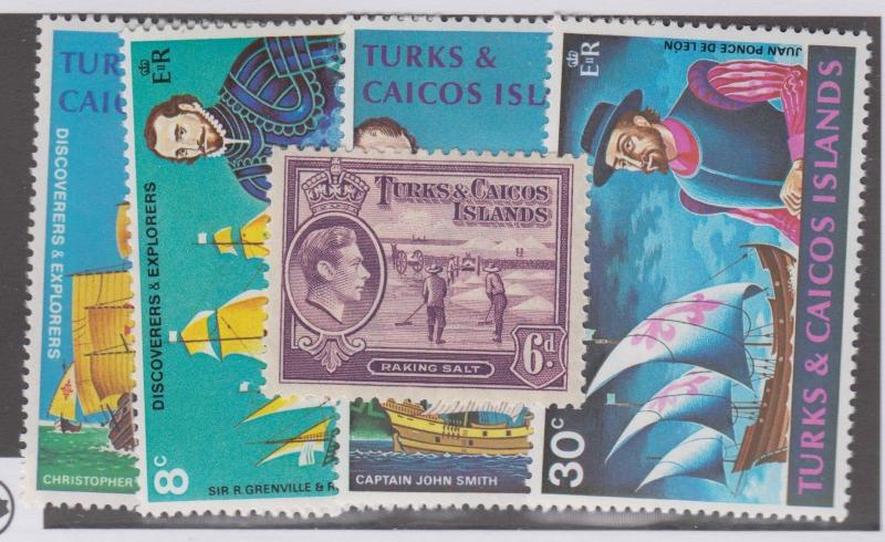 TURKS & CAICOS ISLANDS #85 & #253-#256 MINT SET