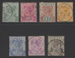 ST.HELENA SG46/52 1890-7 DEFINITIVE SET FINE USED