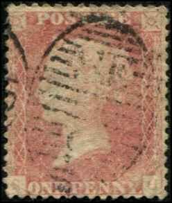 Great Britain SC# 33  Victoria 1d wmk 20 no plate # faded