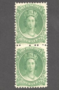 Nova Scotia, Scott 11, Pair, Top MNH, Bottom MLH, Nicely Centered, VF