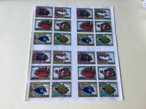 Manama  Ajman Fish cancelled Stamps Sheet Ref 55248