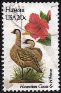 SC#1963A 20¢ State Birds & Flowers: Hawaii; Perf 11¼ x 11 (1982) Used