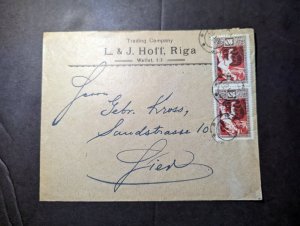 1920 Latvia Cover Riga to Lieu L and J Hoff Trading Company