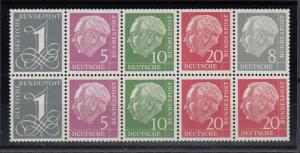 Germany - 1958  President booklet pane Mi# 8X - MNH (2218)