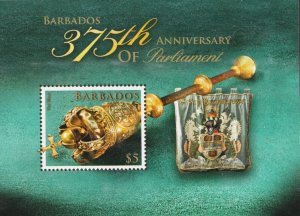 2014 Barbados Sc# 1228 m/s - $5, 375th Anniv of Parliament. MNH Cv$5.00