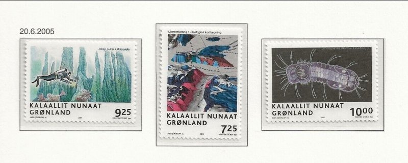 Greenland Sc 456-8 NH SET of 2005 - Science in Greenland - Map - Fjord