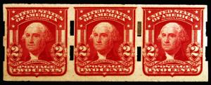 #320Ad 2c Carmine 1906 Schermack Vending Tp II VF MLH Horiz Coil Strip of 3 Rare